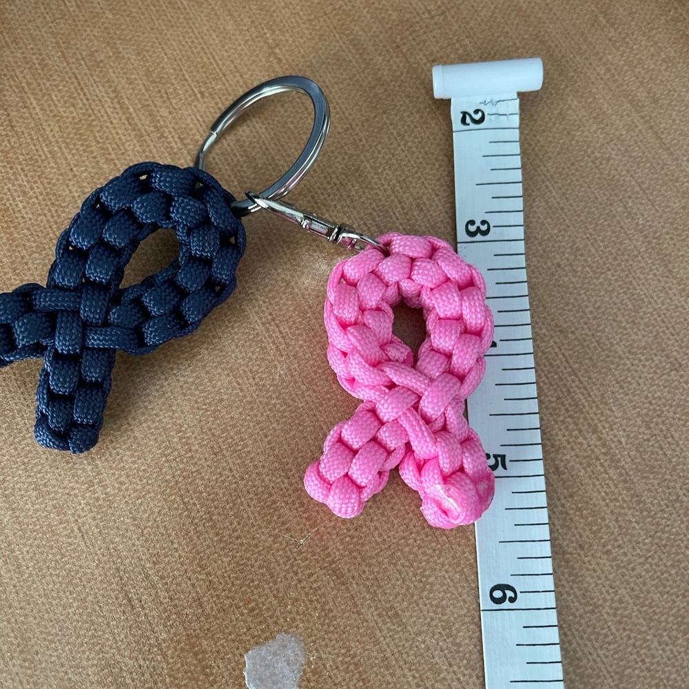 Paracord Cancer Ribbon Keychains - Picture 5 of 7